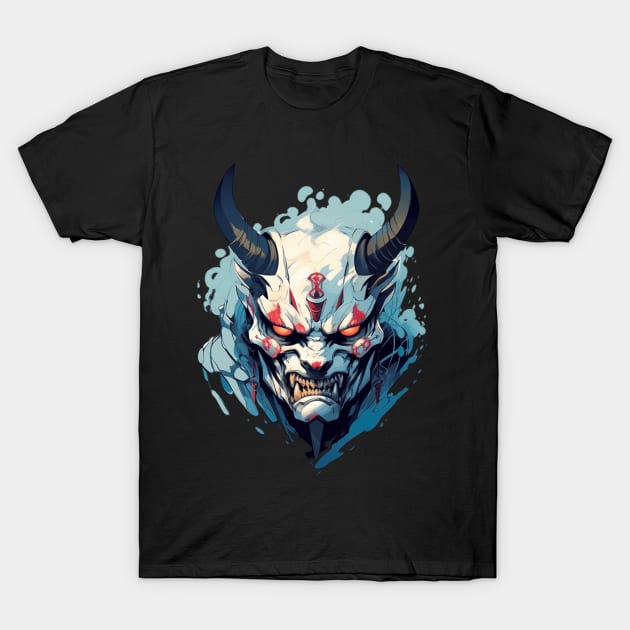 Yokai Oni Hannya Masked Demon T-Shirt by Nightarcade